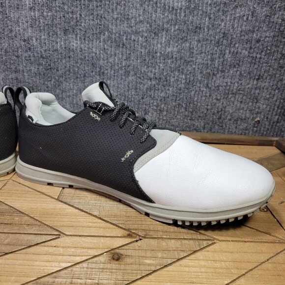 True Linkswear Original 1.2 Mens 15 Golf Shoes White Black Gray Athletic Leather - Picture 6 of 13